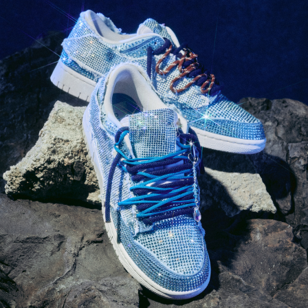 Preciosa Crystals Silver Aquamarine Shoes